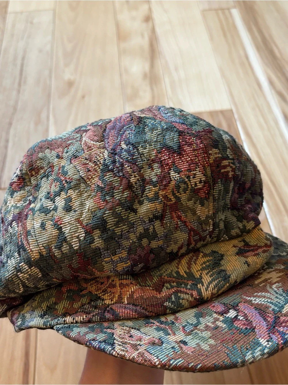 Vintage 90’s Liz Claiborne Floral Tapestry Newsboy Style Hat - Picture 1 of 9